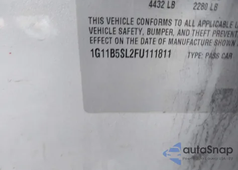2015 Chevrolet Malibu Ls from USA, damaged, VIN 1G11B5SL2FU111811